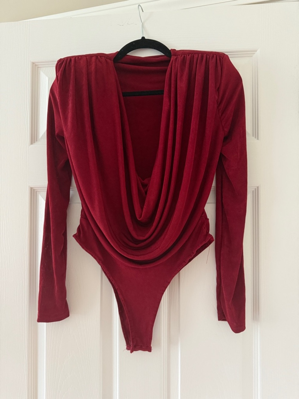 Draped Bodysuit in Burgundy ** Bundle 5+ items and name your offer!!! 💖💞